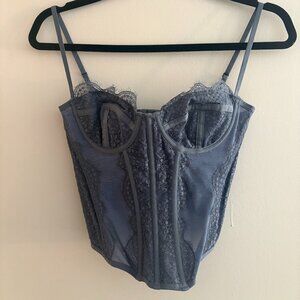 Urban Outfitters Out From Under Modern Love Corset Top Blue Women's Medium Lace